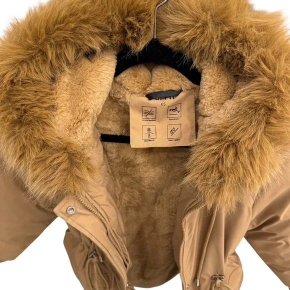 Puffit Faux Fur Mid-Length Hooded Drawstring Parka. NWT - Picture 4 of 10